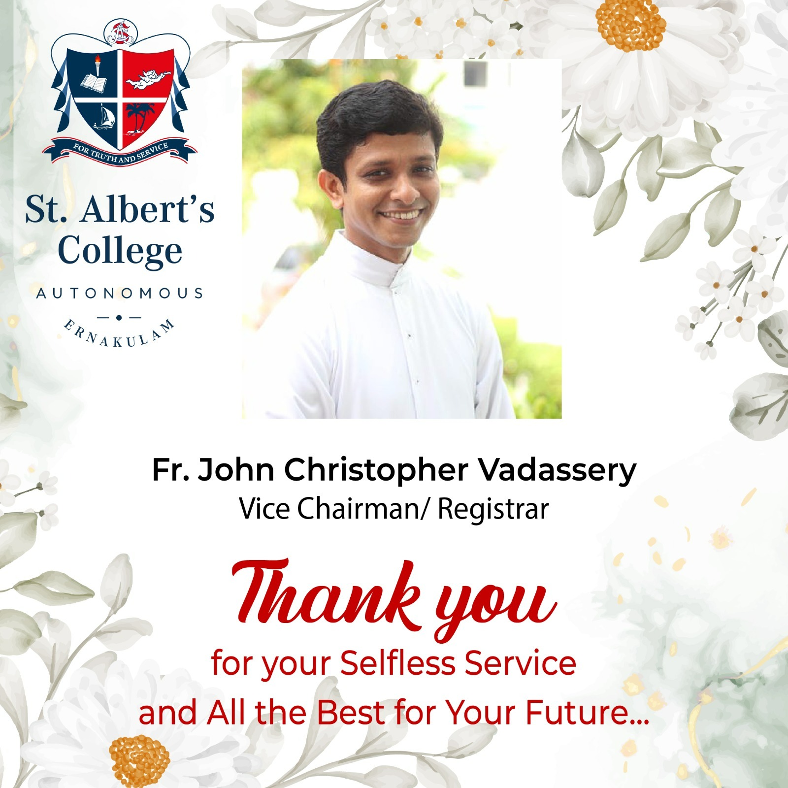 Thank You Fr. John Christopher Vadassery