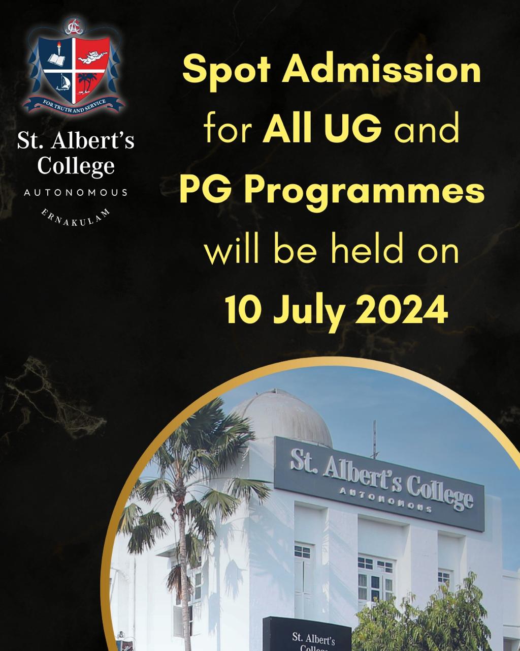 Spot Admission for All UG and PG Programmes.
